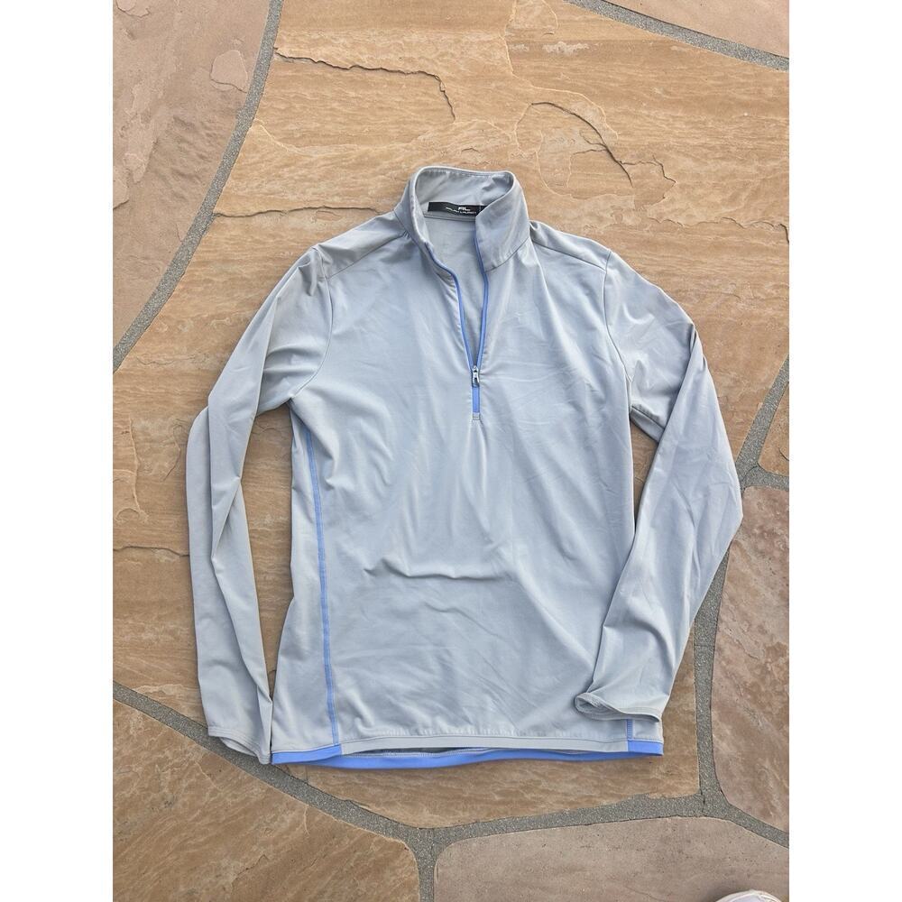 RLX Ralph Lauren Women’s M Grey Flex Jersey 1/4 Zip Pullover Athleisure LS